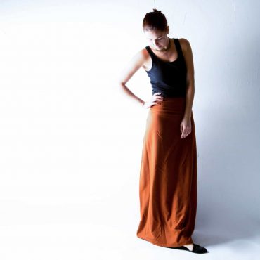 Rust Wool Maxi Skirt