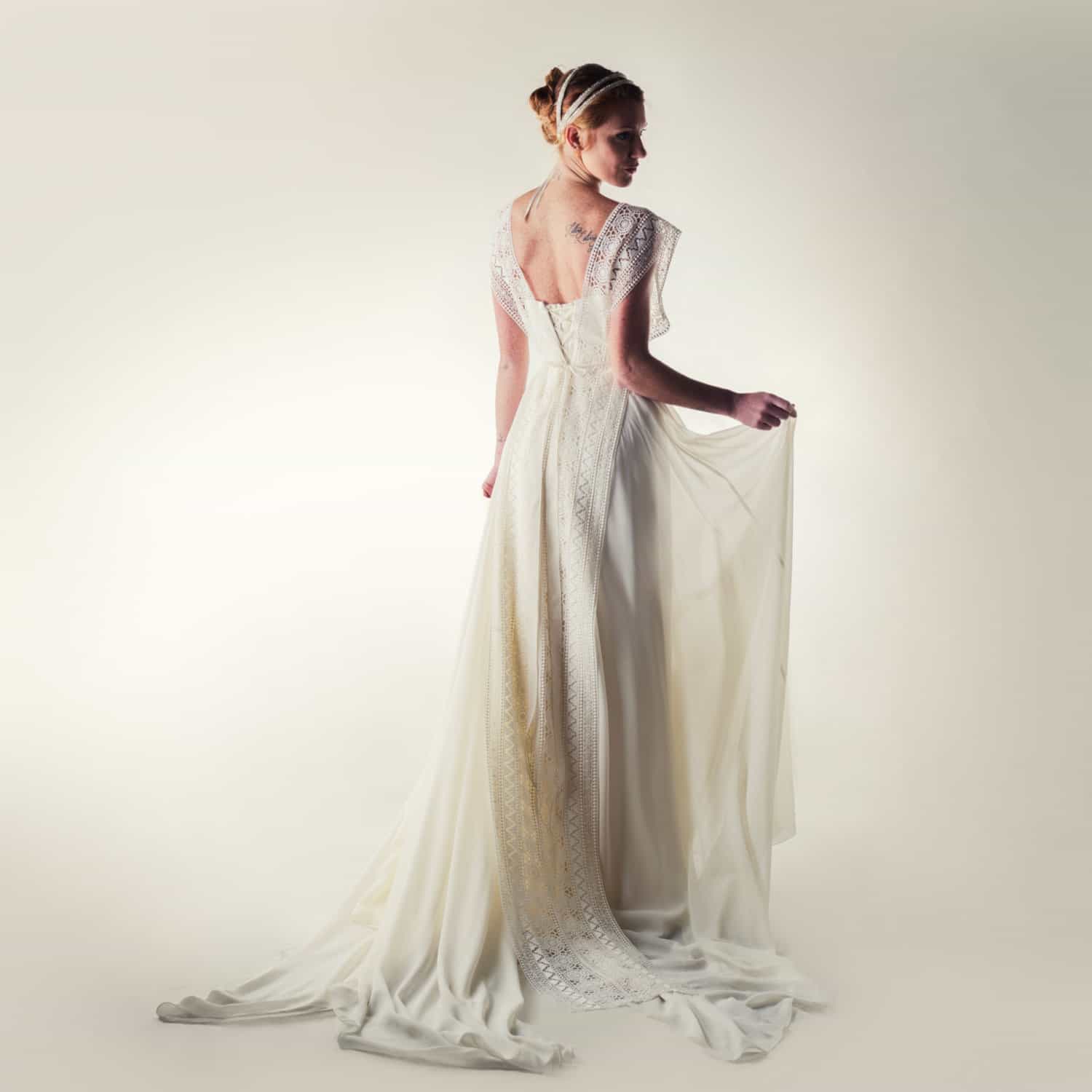 silk chiffon wedding dress