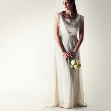 Silk tunic wedding dress