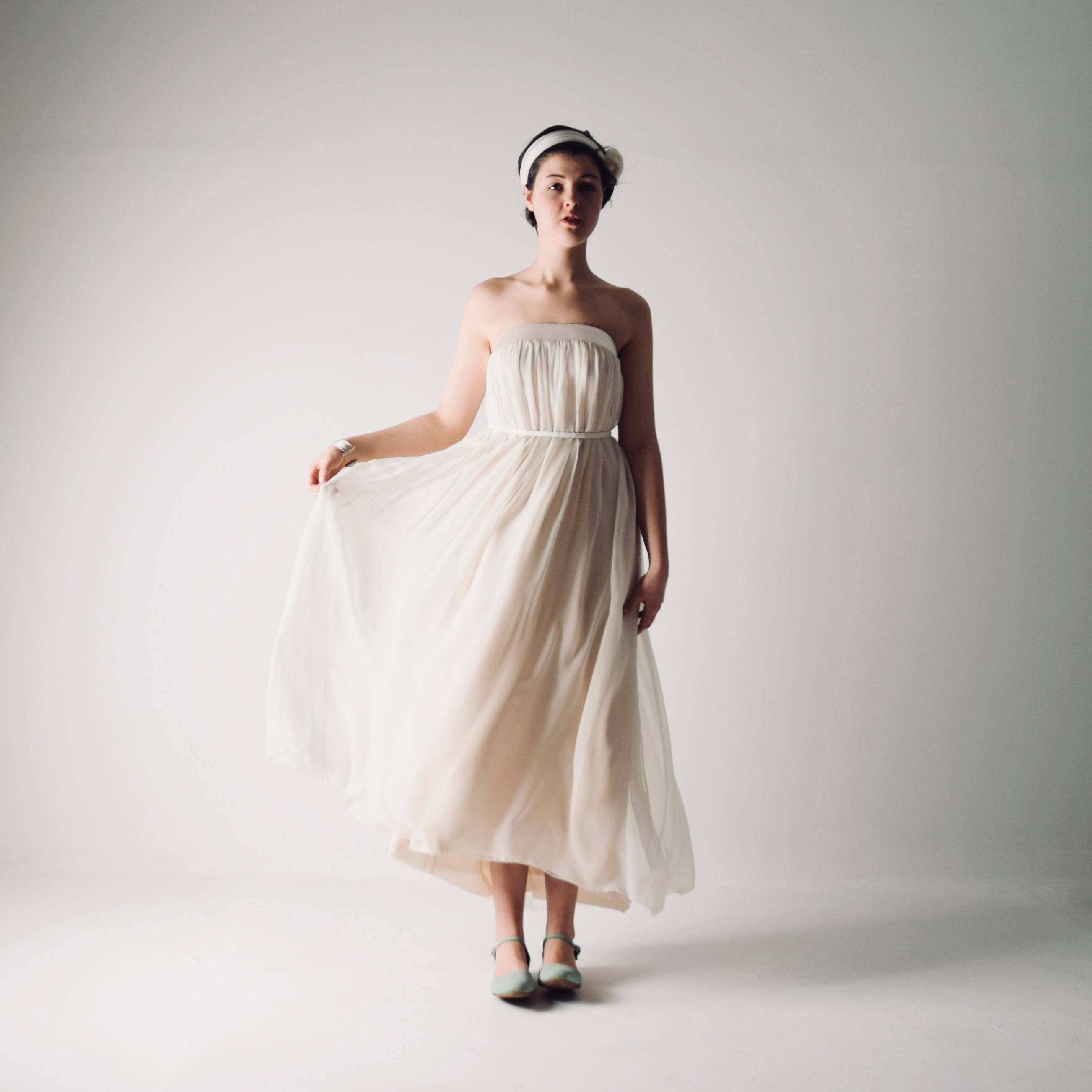 bohemian tea length wedding dress