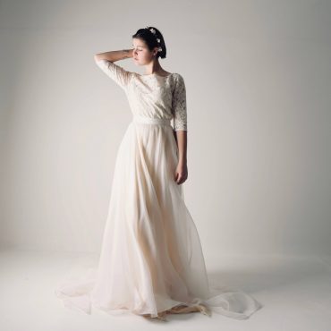 Honeysuckle ~ Modest lace wedding dress