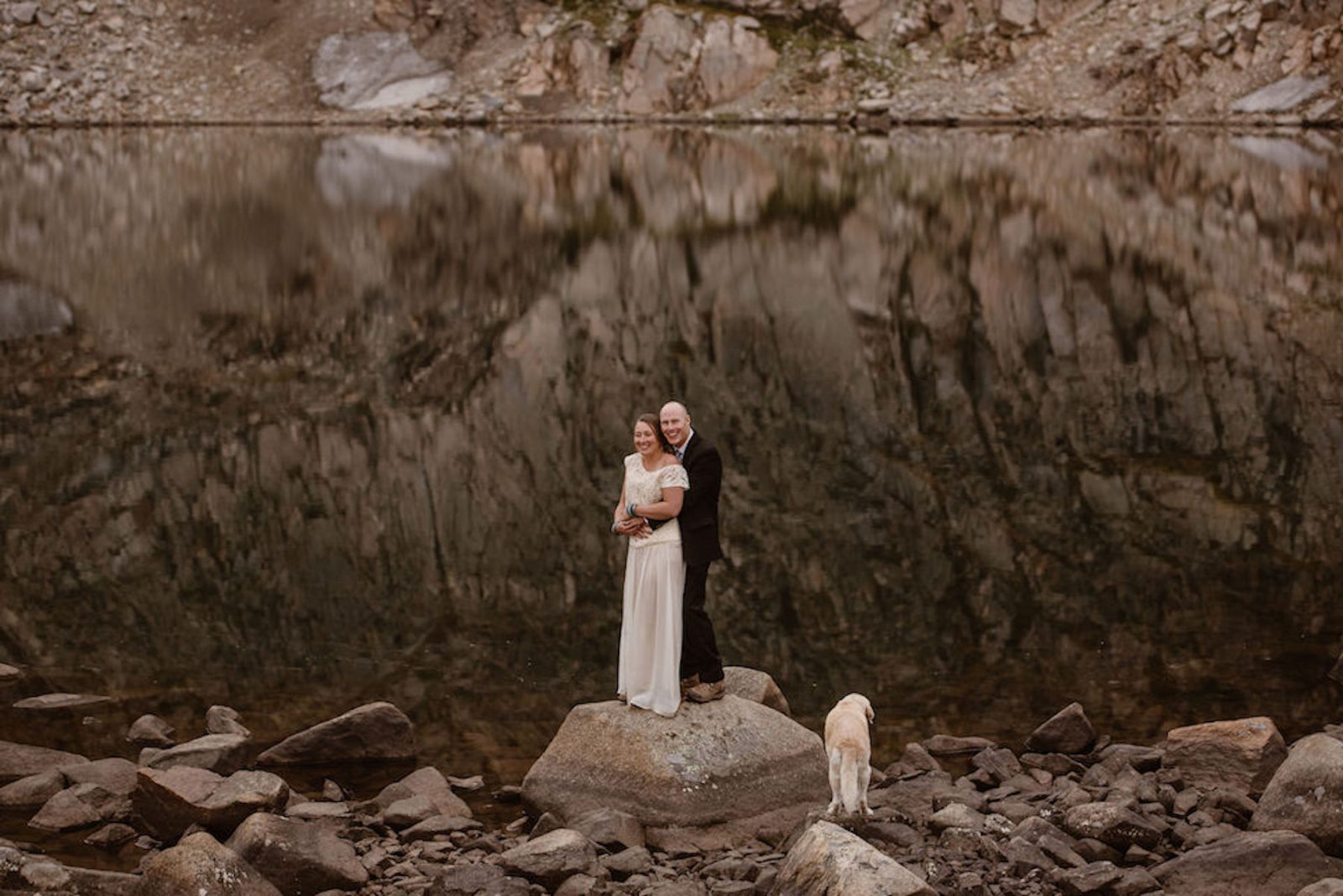 private elopement in the mountains wedding dress