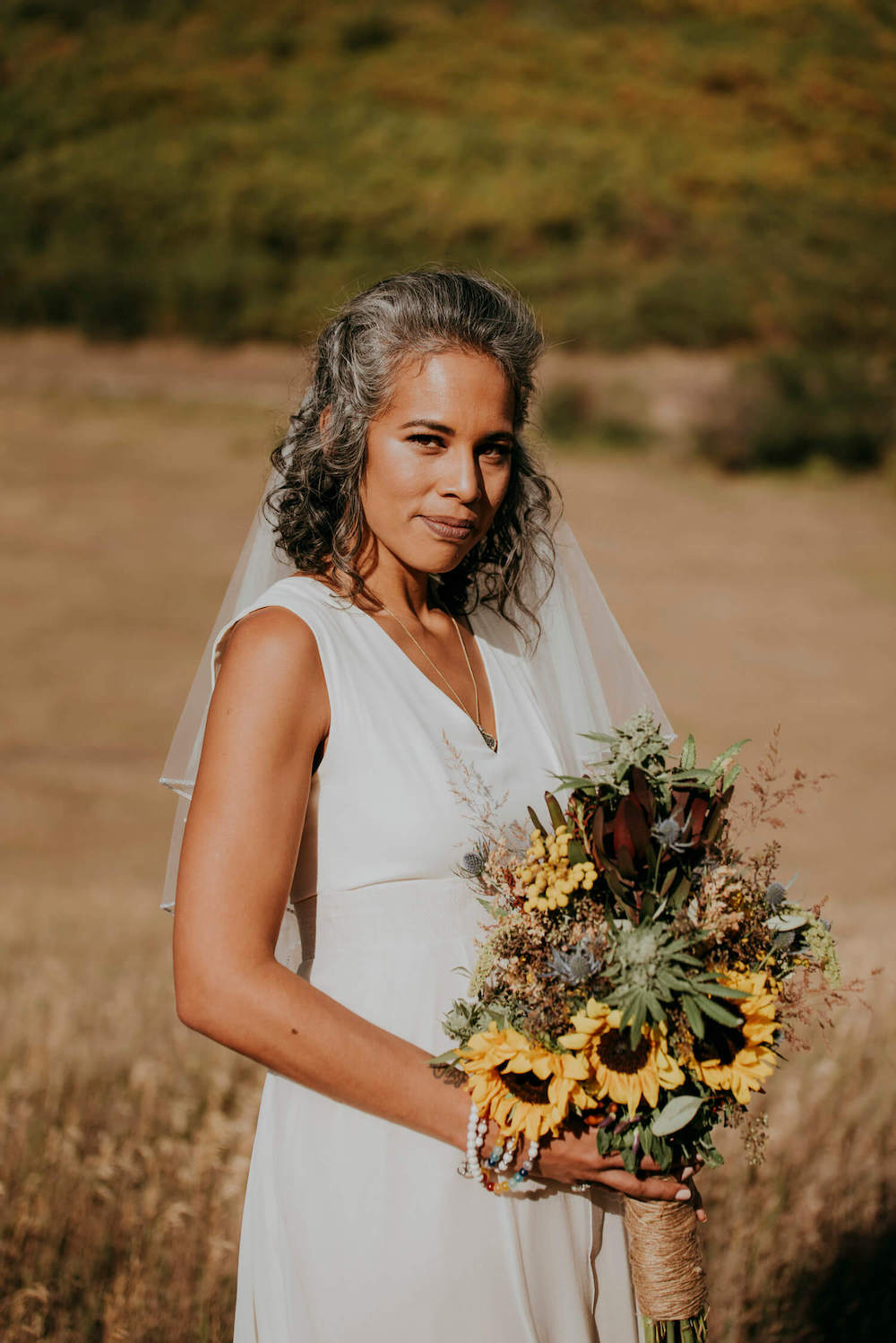 hemp themed Colorado wedding alternative bride